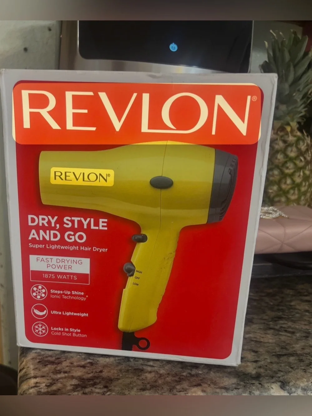 Revlon Yellow Compact Hair Dryer - Lightweight Kids Styling